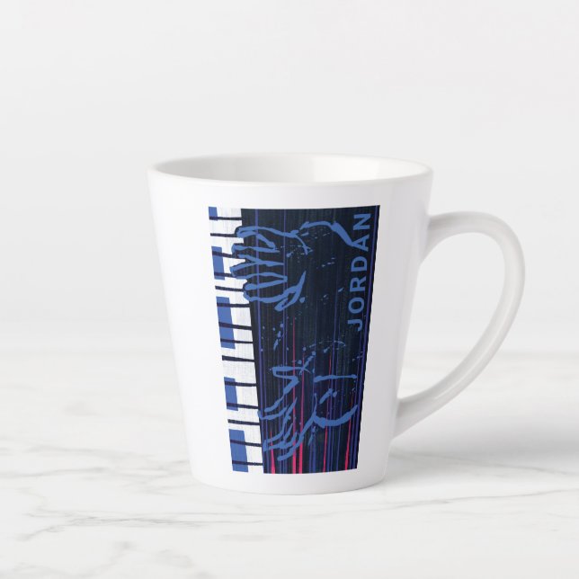 Soul | Jazz Piano Editorial Art Latte Mug (Right)