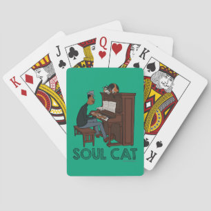 Soul Joe & Mr. Mittens at the Piano Playing Cards