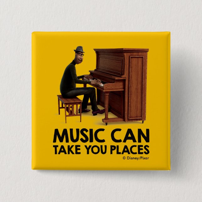 Soul | Joe - Music Can Take You Places 2 Inch Square Button (Front)