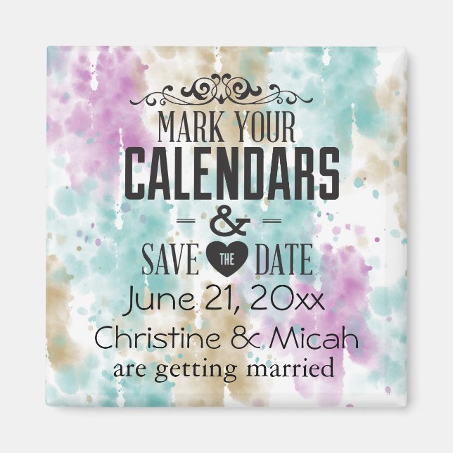 Soul Mate Abstract Save the Date Magnet (Front)