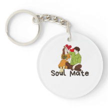 Soul Mate Acrylic Keychain – Romantic Couple Gift"