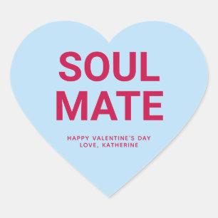 Soul mate cute Valentine's Day custom conversation Heart Sticker
