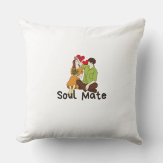 Soul Mate Throw Pillow – Romantic Decor for Couple