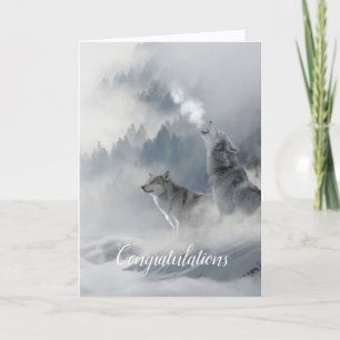 Soul Mate Wolves Wedding Card Vertical