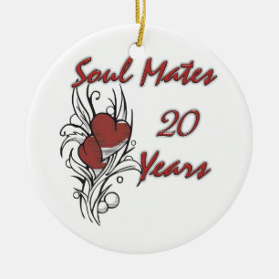 Soul Mates 20 Years Ceramic Ornament