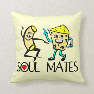 Soul Mates Mac N Cheese Throw Pillow