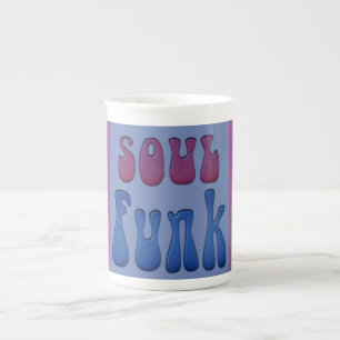 Soul Music Funky words graphics Bone China Mug