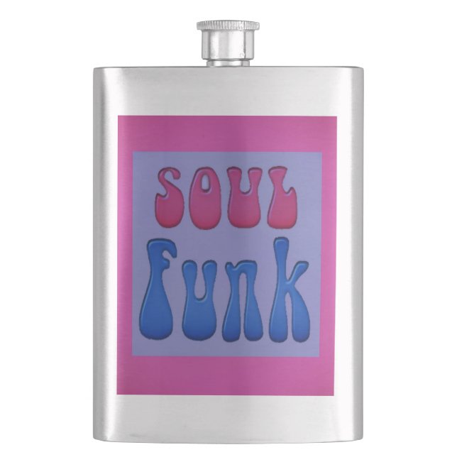 Soul Music Funky words graphics Hip Flask (Front)