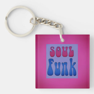 Soul Music Funky words graphics Keychain