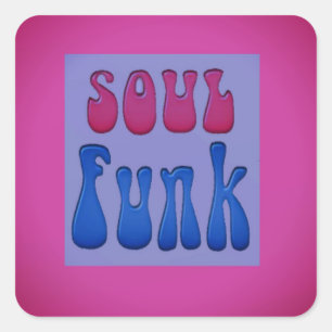 Soul Music Funky words graphics Square Sticker