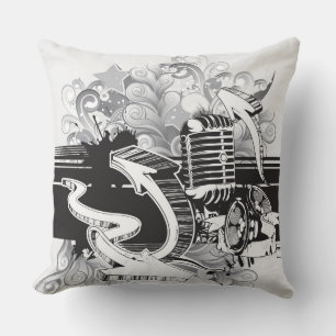 Soul Music Pillow with Jazz Reversible