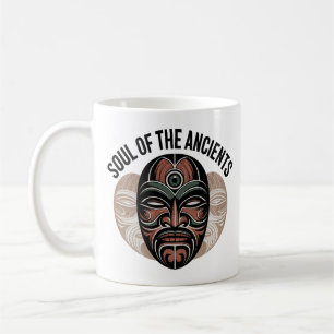 Soul of the Ancients – Tribal Mask Design Coffee Mug
