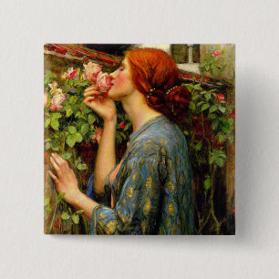 Soul of the Rose John William Waterhouse 2 Inch Square Button