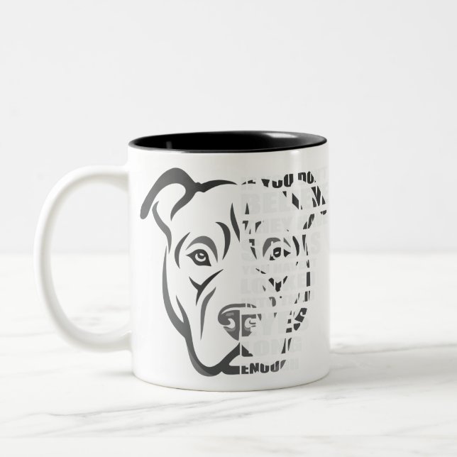 Soul Pitbull Dog Lover Two-Tone Coffee Mug (Left)