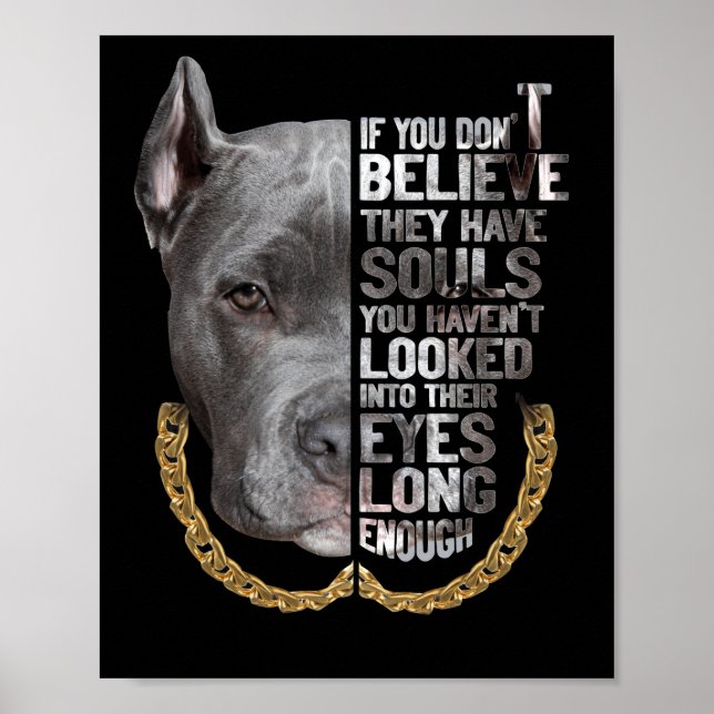 Soul Pitbull I Love Pitbull Dog Lover Poster (Front)