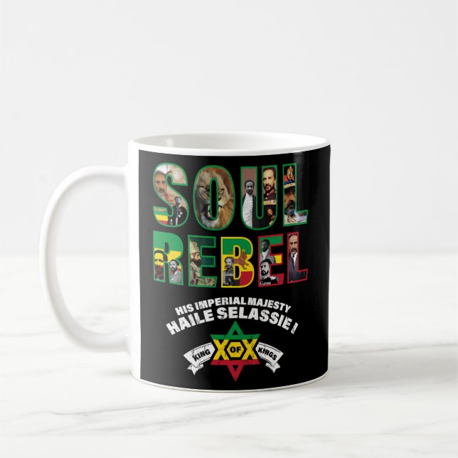 Soul Rebel Ras Tafari Him Haile Selassie Coffee Mug (Left)