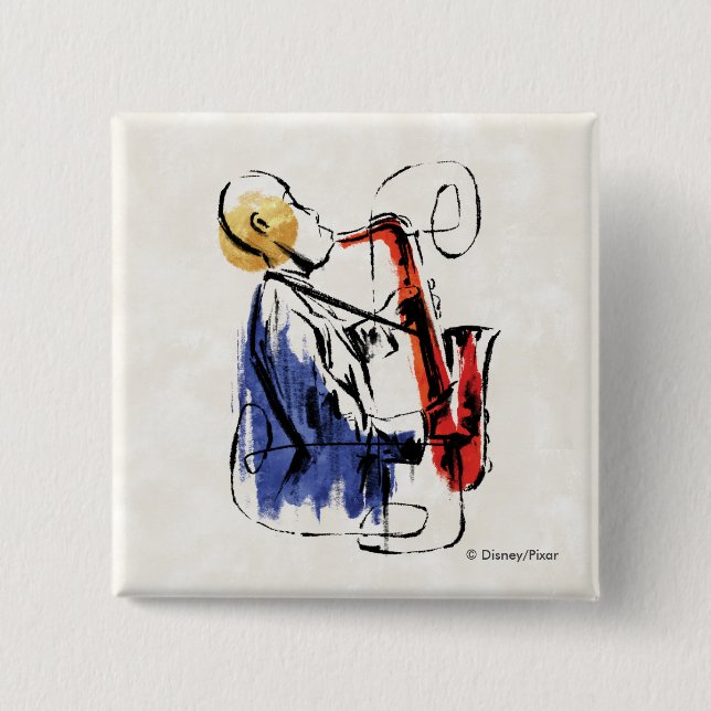 Soul | Saxophone Player Editorial Art 2 Inch Square Button (Front)