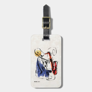 Soul Saxophone Player Editorial Art Luggage Tag