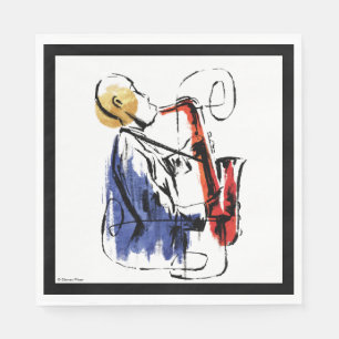 Soul   Saxophone Player Editorial Art Napkin