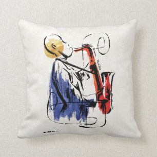 Soul   Saxophone Player Editorial Art Throw Pillow