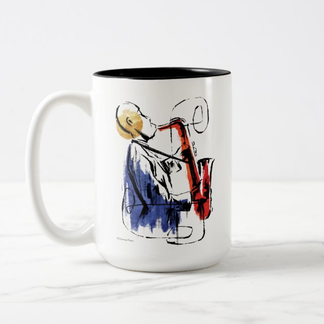Soul | Saxophone Player Editorial Art Two-Tone Coffee Mug (Left)