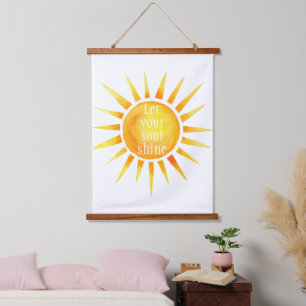 Soul Shine Inspiring Watercolor  Hanging Tapestry