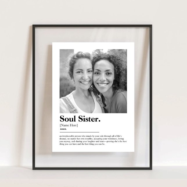 Soul Sister Dictionary Definition with Photo Acrylic Sign (Soul Sister Dictionary Definition with Photo Acrylic Sign Fun Gift for Best Friend)