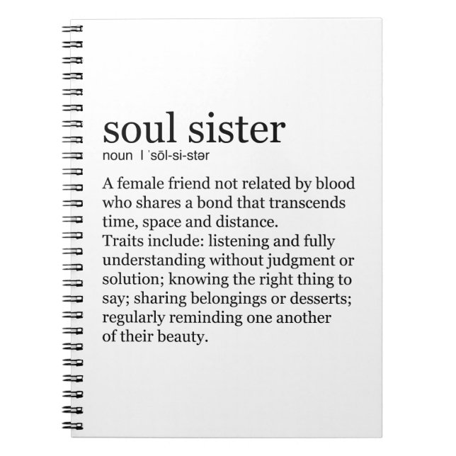 Soul Sister Gifts Notebook (Front)