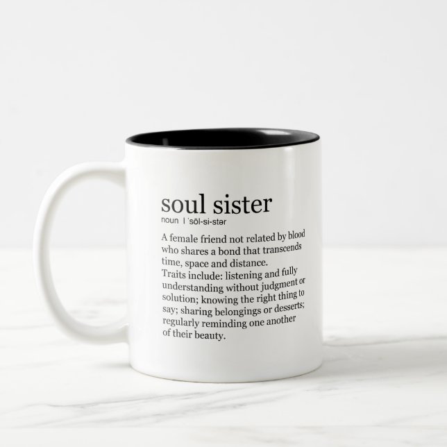 Soul Sister Gifts Two-Tone Coffee Mug (Left)