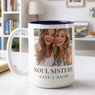 Soul Sisters Best Friends BFF Personalized Two-Tone Coffee Mug