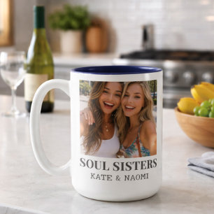 Soul Sisters Best Friends BFF Personalized Two-Tone Coffee Mug