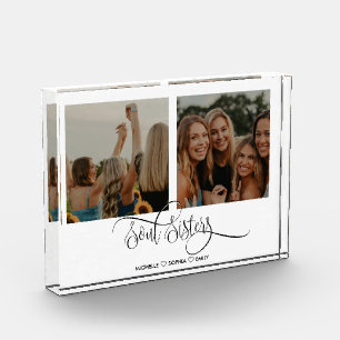 Soul Sisters Cute Modern Photo Best Friends Gift Block