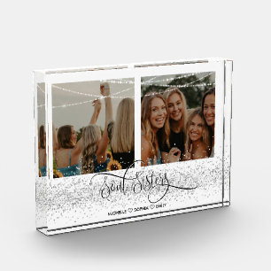 Soul Sisters Cute Modern Photo Best Friends Gift Block