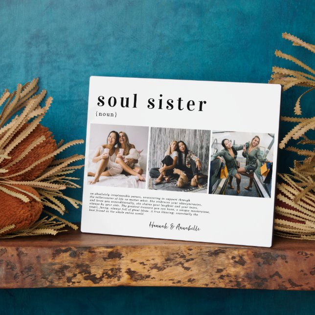Soul Sisters | Gift For Sisters Photo Collage Plaque (Side)