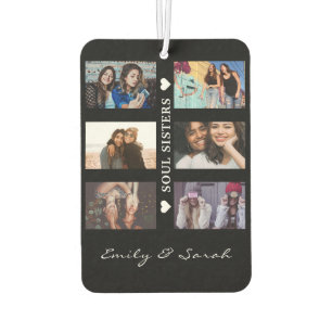 Soul Sisters Script Custom 6 Photo collage & Name  Air Freshener