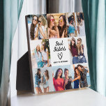 Soul Sisters Script Gift For Friends Photo Collage Plaque<br><div class="desc">The Soul Sisters Script Gift for Friends Photo Collage Plaque is a beautiful way to celebrate your cherished friendship. Featuring a stylish script design with the words “Soul Sisters, ” this plaque allows you to upload your favourite photos together, creating a personalized and heartfelt keepsake. Perfect for birthdays, holidays, or...</div>