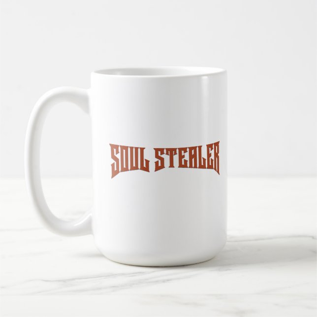 Soul Stealer Funny Redhead Heavy Metal Typography Coffee Mug (Left)
