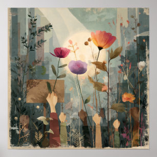 Soulèvement en fleurs - Poster Solarpunk