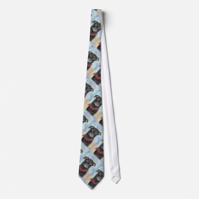 Soulful Black Lab Pastel Tie (Front)