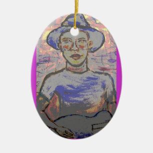 Soulful Bluesman Ceramic Ornament