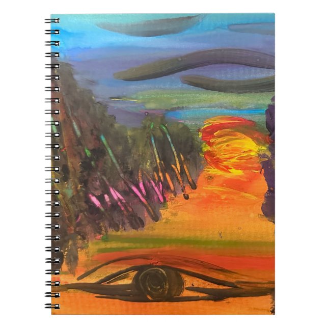 Soulful Horizon Hand Painted Design  Notebook (Front)