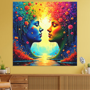 Soulful Rainbow Connection Design Canvas Print