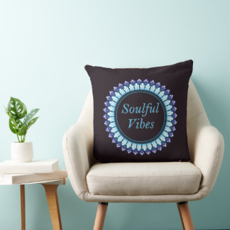 Soulful Vibes mandala Throw Pillow