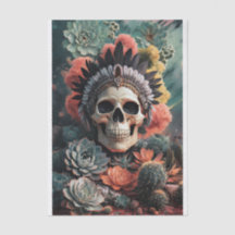 Soulful Warrior, Native American Goth Skull