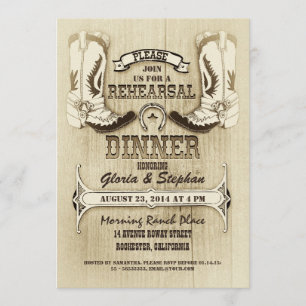 souliers de cow-boy invitation à dîner de répétiti