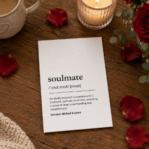 Soulmate definition minimalist typography modern card