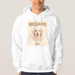 Soulmate Dog Illustration , Golden Retriever Love Hoodie