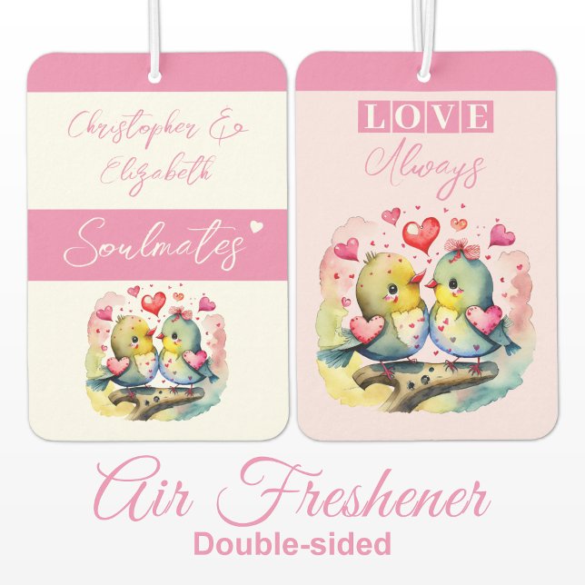 Soulmates birds love always pink air freshener (Creator Uploaded)