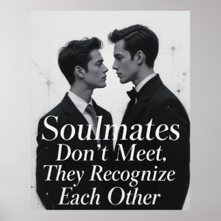 Soulmates Gay Couple Love Quote Art Poster