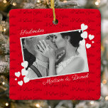 Soulmates I Love You Personalized Photo Romantic Ceramic Ornament<br><div class="desc">Soulmates I Love You Personalized Photo Romantic Ceramic Ornament. A cute personalized couples gift for Valentine's Day! This design features a custom photo with hearts and the words I love you. Personalize this custom design with your own text,  photograph and names.</div>